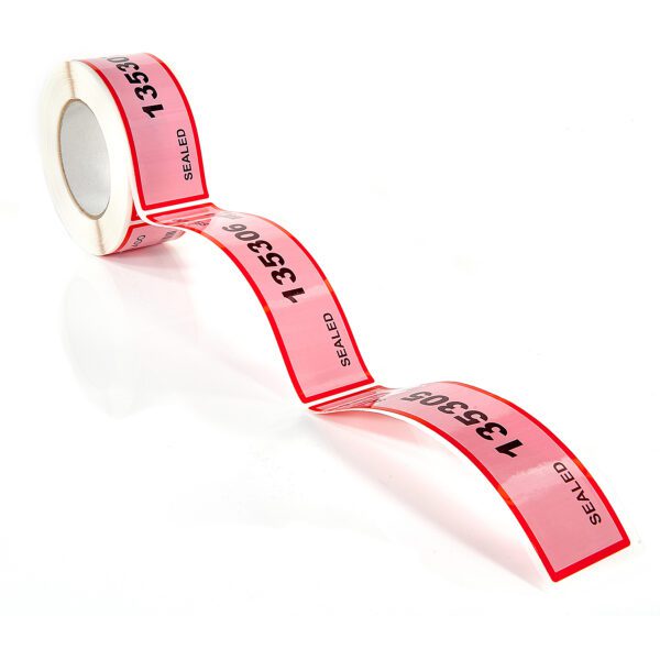 tamper evident security labels with consecutive numbers