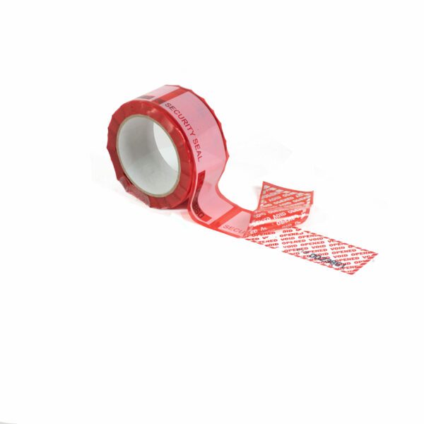red tamper evident security tape with sub surface numbering and yop surface Security Seal printing
