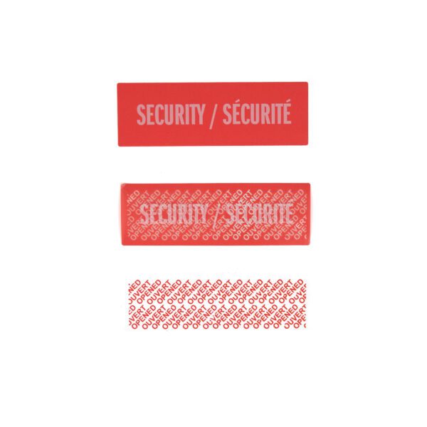 total transfer security label with french language printed surface print