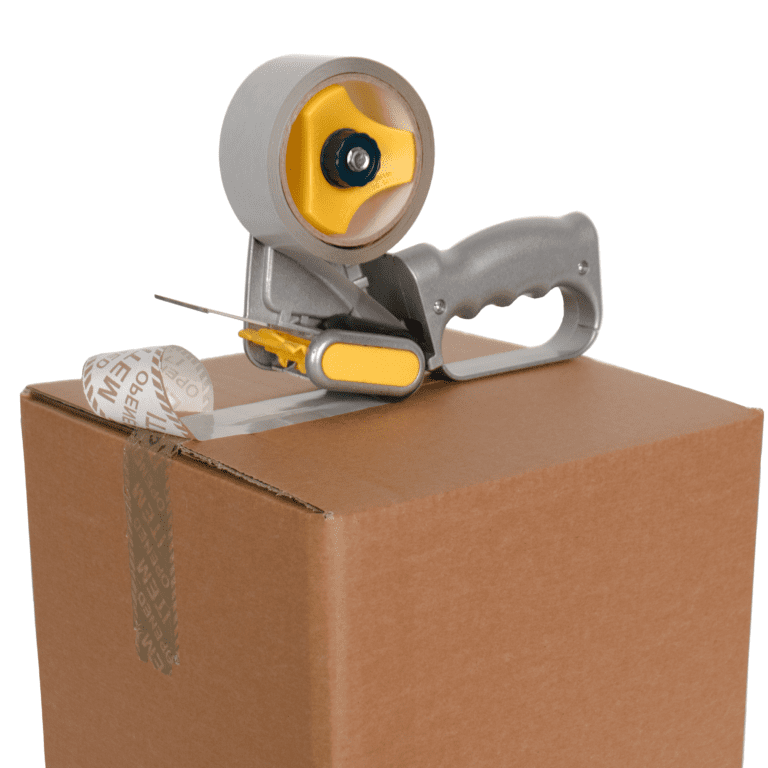Paper tamper evident tape Covert brown paper tamper evident security box tape in tape dispenser and on box