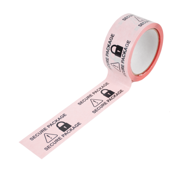 red paper tamper evident security box tape on roll