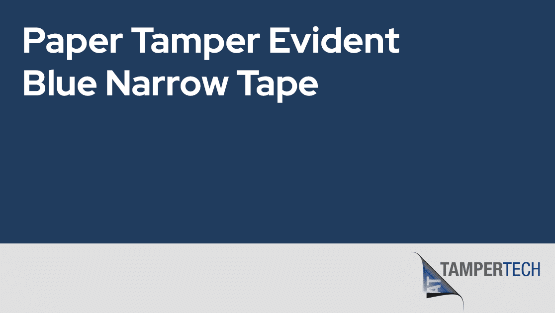 Blue narrow paper tamper evident security tape