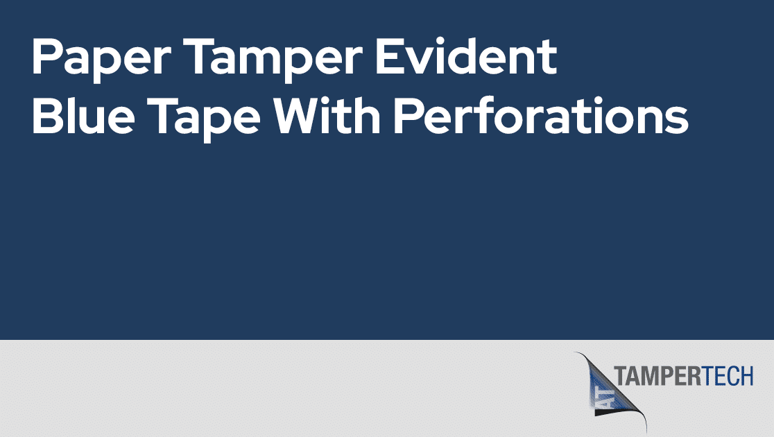 Blue paper tamper evident narrow security tape with perforations