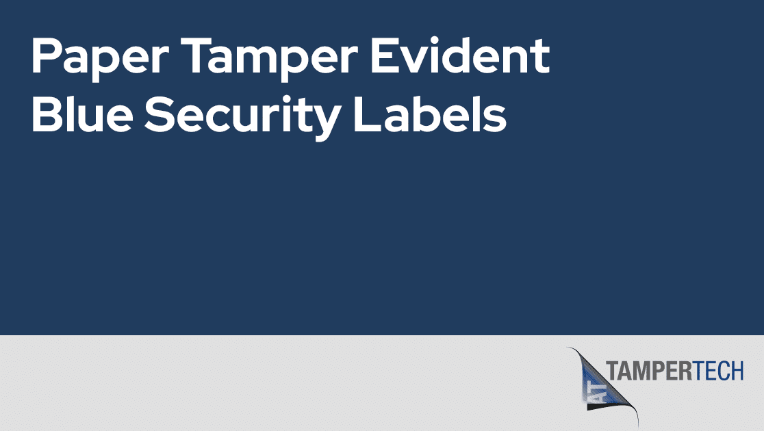 Blue paper tamper evident security labels with overprinting
