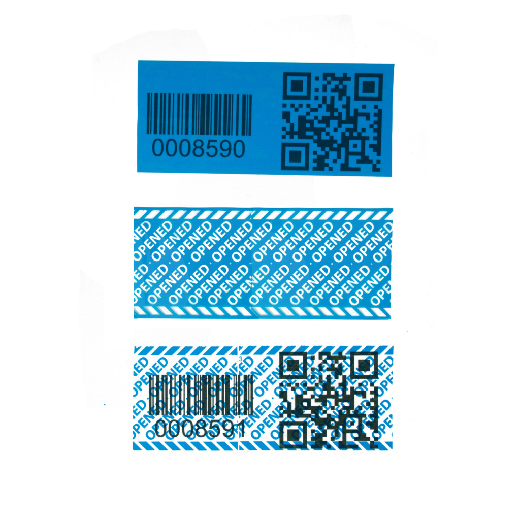 Logistics security tamper evident box tape with sub surface QR code and Barcodes