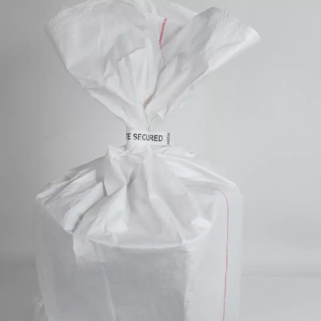 Clinical Waste Secure Tamper-Evident Label Applied on Bag