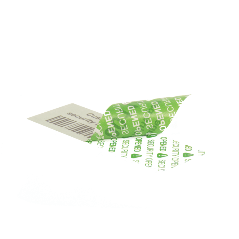 Green paper label Part void