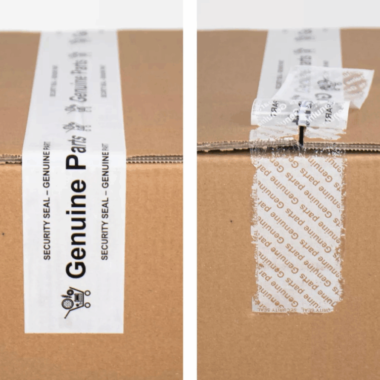 Genuine parts tamper evident security tape
